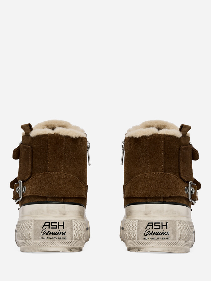 Женские зимние кеды ash rainbow fur коричневые | 3ah.ah147204.s купить в официальном магазине AshRussia.ru