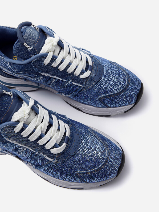 Женские демисезонные кроссовки ash race strass denim синие | 0ah.ah134872.t купить в официальном магазине AshRussia.ru