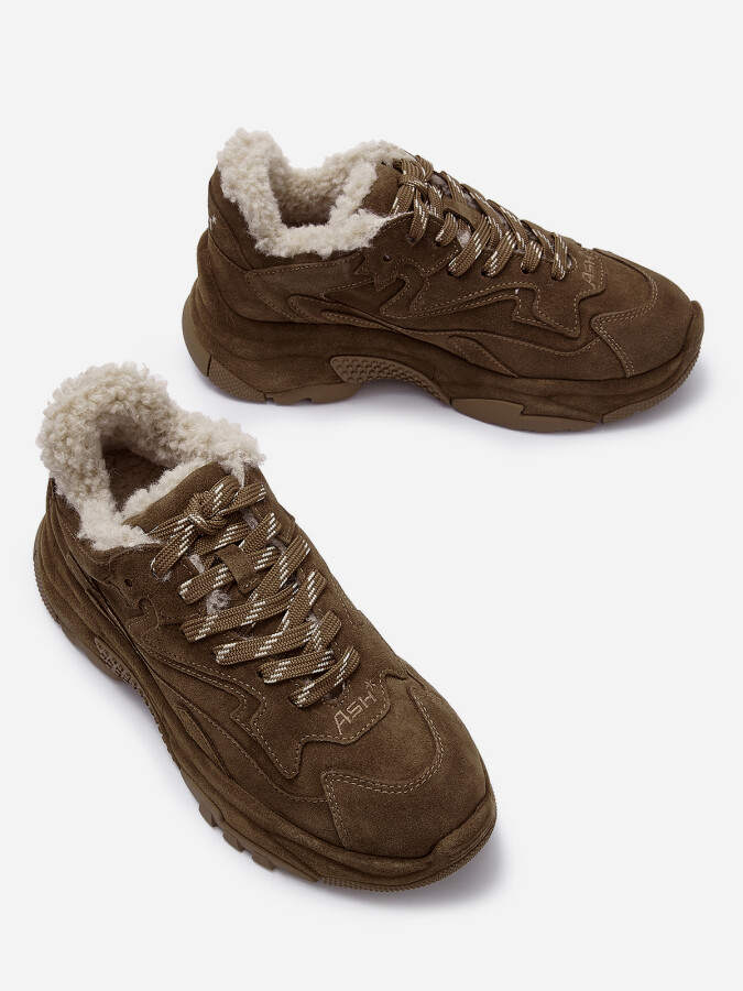 Женские зимние кроссовки ash addict bis fur коричневые | 3ah.ah147464.s купить в официальном магазине AshRussia.ru