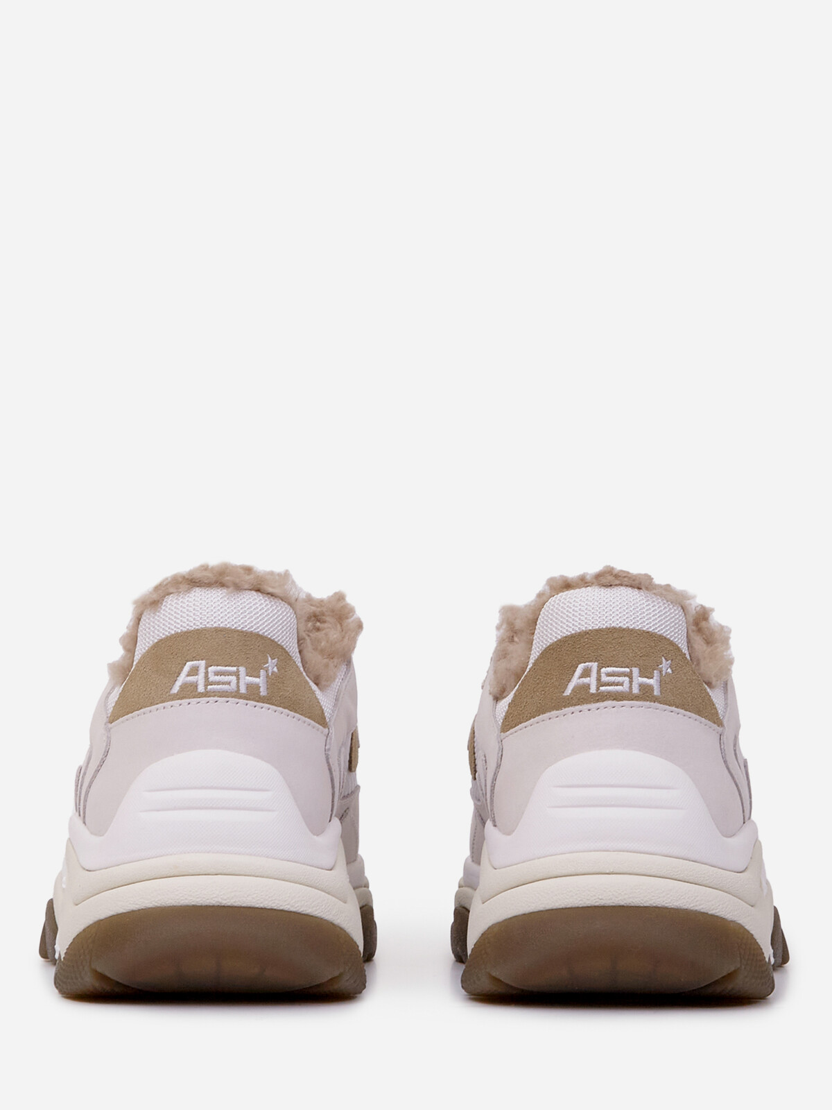 Женские зимние кроссовки ash addict fur бежевые | 1ah.ah140618.s купить в официальном магазине AshRussia.ru