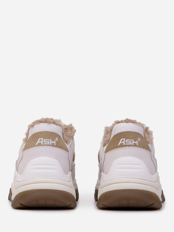Женские зимние кроссовки ash addict fur бежевые | 1ah.ah140618.s купить в официальном магазине AshRussia.ru